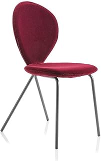 Gasgff Creativa Personalidad de Comedor Princesa de la Muchacha de Metal Silla de Comedor nórdica Simple Silla de Hierro Forjado Silla de Maquillaje Vestir,Rojo