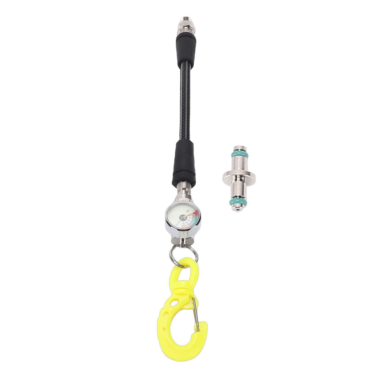 EMUKOEP Medidor de Presión de Buceo Pantalla Precisa Material Duradero de Fibra de Carbono ABS de Acero Inoxidable para Buceadores (15CM)