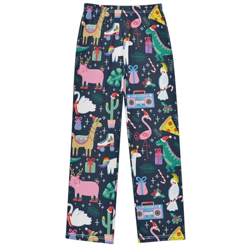 Boy's Pants Funny Animal Pizza Jogger Pants Elastic Waist Long Bottoms Trousers with Pockets 6-14 Years