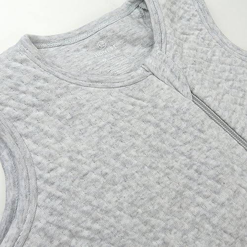 Image of HonestBaby Organic Cotton Matelasse Wearable Blanket, Light Gray Heather, Small