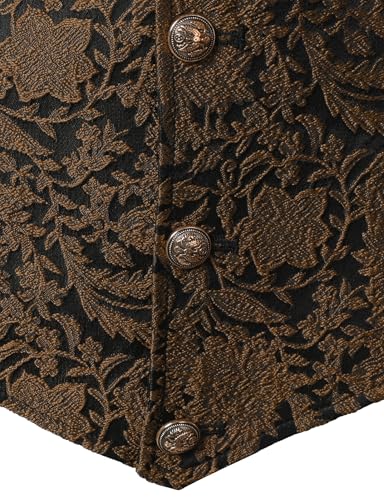 Image of VATPAVE Mens Victorian Suit Vest Steampunk Gothic Waistcoat