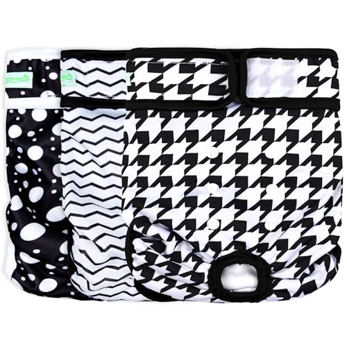 Image of wegreeco Washable Reusable Premium Dog Diapers,Pack of 3,Small Dog Puppy & Doggy Diapers Female,Dog Period Panties Diapers Female in Heat