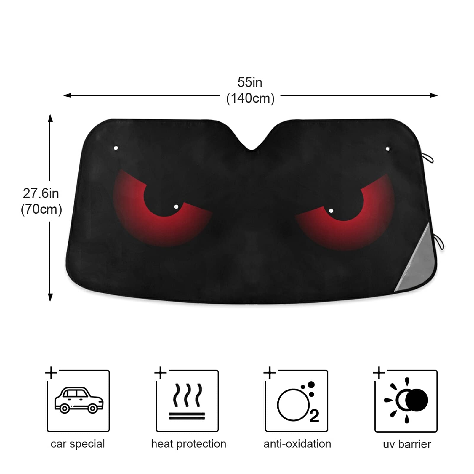 GUGLILI Funny Eyes Car Windshield Sunshade Cartoon Blinking Eyes Car Front Windows Sun Shade Sun Visor Protector Blocks UV Rays Bright Pink 55 X 30 Inch, Windshield Sunshades - Canada - View #10