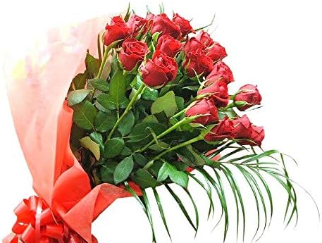 Amazon 24本 赤 バラ花束 誕生日プレゼント女性 人気の花束 サンモクスイの手作り 24 花束 オンライン通販