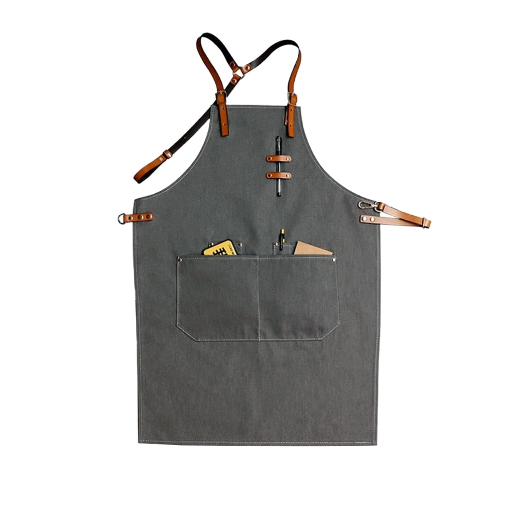 Tabliers Tabliers d'épaule à épaules réglables de Chef APRONTHIN APRONTHIN Tabliers et Grand Tablier de Poche Barista Barista Unisexe Facile à Nettoyer (Color : A, Taille : Small19.6 * 29.5in)