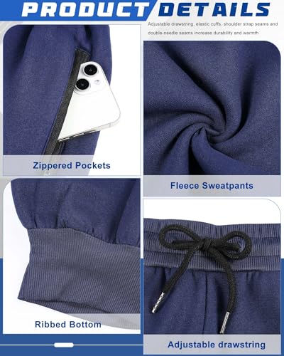 Chuarry 5 Pack Boys Sweatpants Youth Jogger Kids Lightweight Fleece Active Athletic Pants with Zipper Pocket Drawstring2