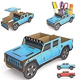 Kid's Desk Organizer - Build Your Own Truck - Blue Caddy Pencil Holder - Boys Classroom Organization...