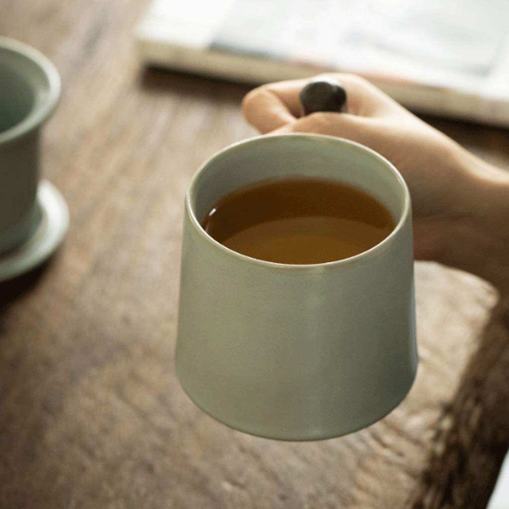 Kaffee-Becher Keramiktasse mit Deckel Tee und Wasser Trennkapazität Becher Camping wiederverwendbar und tragbarer Kaffeetasse for Büro und Haus 450ml (Color : A)