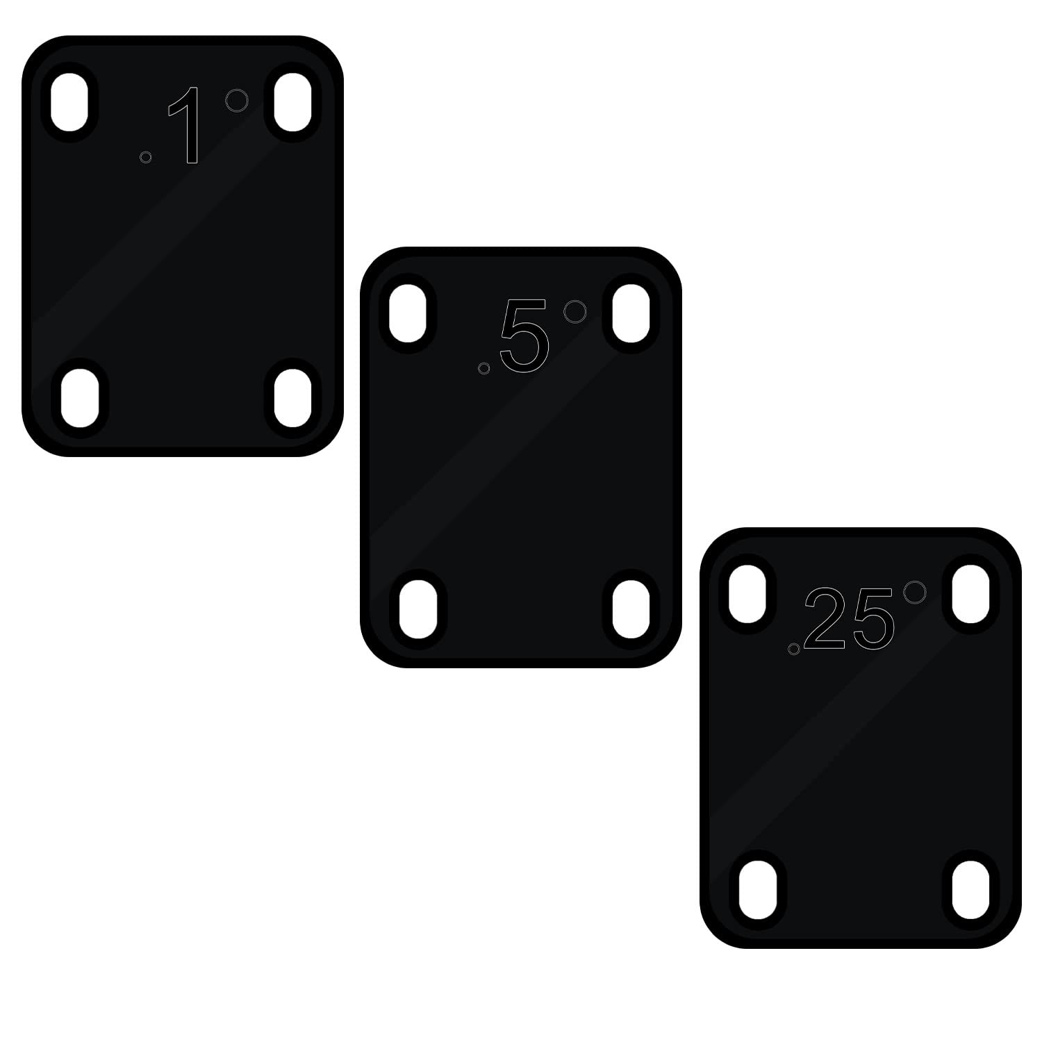 3 Stuks Gitaar Hals Shim, Kunststof Gitaarhalsplaat met 3 Tapers 0,25° 0,5° en 1°Gitaarhalspakking voor Elektrische Gitaar Bashals Bescherming Reparatie (Khaki