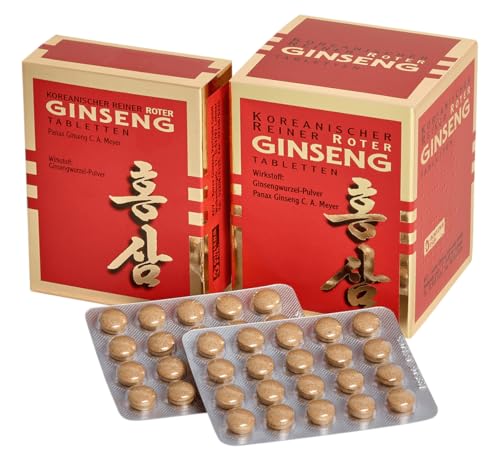 KGV Koreanischer Reiner Roter Ginseng 60 Tabletten je 300 mg Ginsengwurzel-Pulver Arzneimittel mit 6-jährigem Panax Ginseng