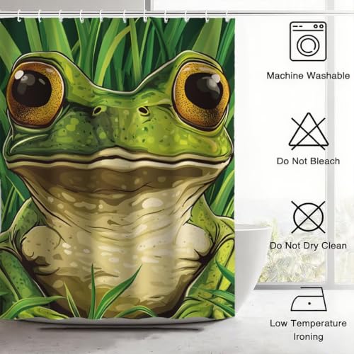 Rideau de douche vert lavable en machine en polyester imperméable 120x200 - 8