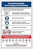 Aufkleber Hinweis Sicherheitsaushang "Gefahrstoff Gesundheitsratschläge" Schild Folie selbstklebend | Größe wählbar Made in Germany, Größe: 30x20cm