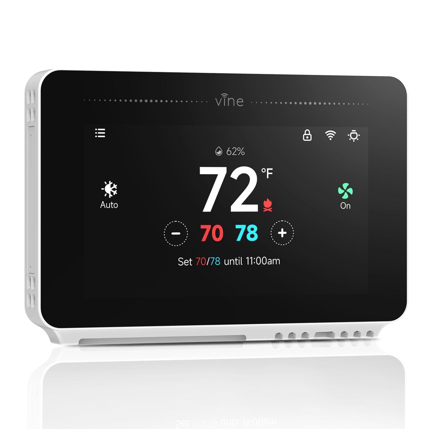vineProgrammable Thermostat for House with 4.3" Touch Screen, WiFi Smart Home Thermostat for AC and Heating, App/Voice Control, Compatible with Alexa and Google Assistant, C-Wire Required, TJ-919T