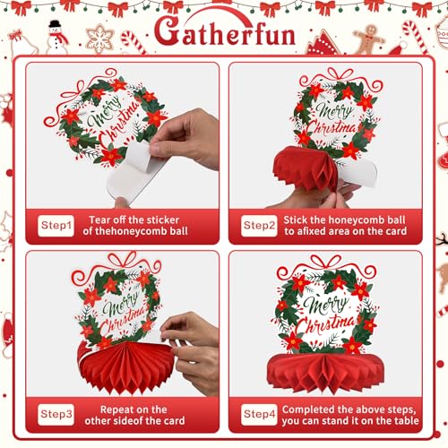 Merry Christmas Party Decorations Bundle - Includes Festive Christmas Honeycomb Centerpieces ,Santa Claus Snowman Table Toppers, Perfect for Classroom Decor, Christmas & Winter Birthday Party Supplies - Image 5