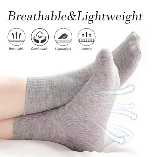 RICHBULL 10 Pairs Thin Crew Socks for Men & Women, Breathable Casual Athletic Ankle Socks4