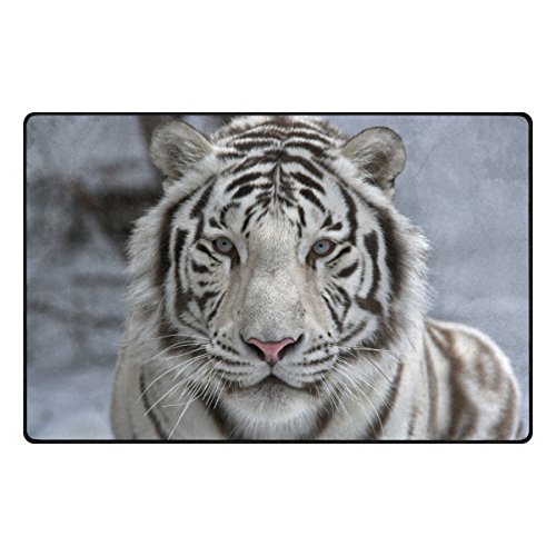 Yochoice Non-Slip Area Rugs Home Decor, Hipster White Benga Tiger Animal Kingdom Floor Mat Living Room Bedroom Carpets Doormats 31 X 20 Inches #TOP1