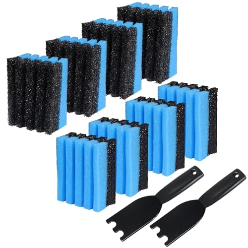 8 Pcs Grill Sponge + 2 Pcs Grill Scraper Cleaning Sponge 12207 and Grill Scraper Compatible with George Foreman Grill for Indoor & Outdoor Grills with Grooves and Sandwich Makers