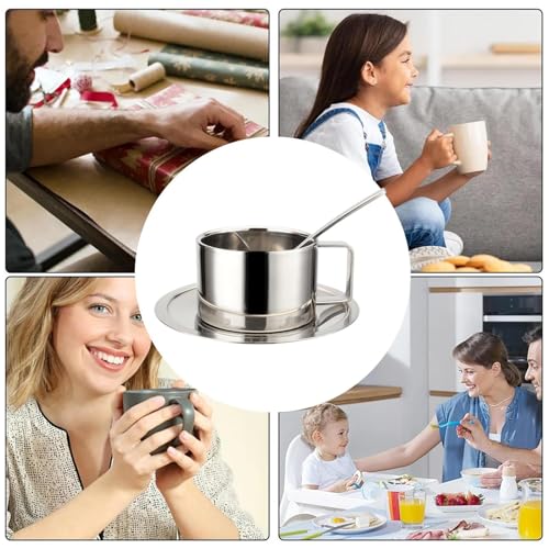 Tazas antiderrames con doble pared térmica y aislamiento térmico de 200ml 5