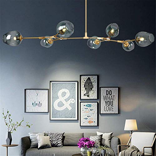 Pendant light moderne bleu 5 feux lustre salon salle à manger E27 - 6