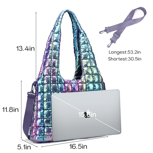 Puffer Travel bag-Gym bag+Tote Bag-Purple2