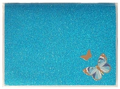 WINGS Craft & Fundraising Supply RFID Debit Credit Card Holder ATM Case, Bling Glitter Wildlife & Animals (Blue Butterfly with 2 Debit Registers)