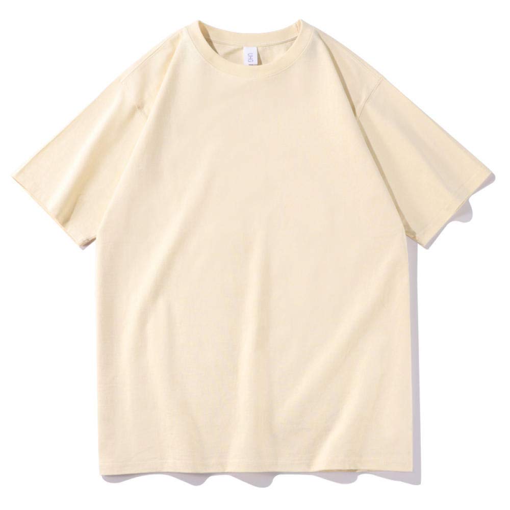 T-shirt męski 230 g, ciężki, bawełniany, luźny, na lato, okrągły dekolt, masywny kolor, 6 sztuk, 11, L