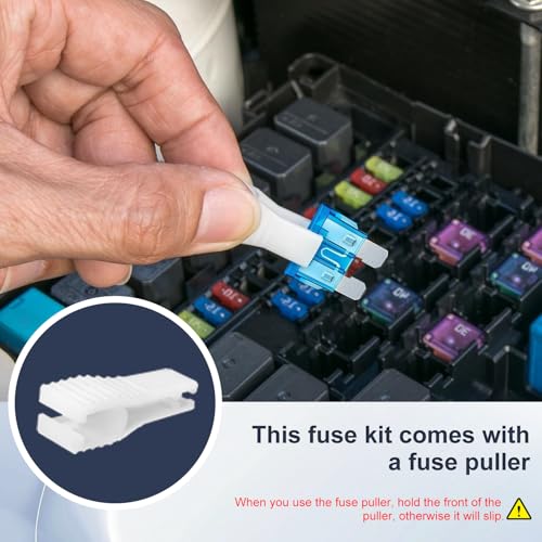 Image of 180PCS Car Fuse Set Kit with Puller and Fuse Wire - Mini, Standard, Micro Blade Fuses Assortment (2A 3A 5A 7.5A 10A 15A 20A 25A 30A 35A 40A) for Auto, Truck, SUV, RV, Boat, Motorcycle