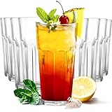 Etolies Highball Drinking Glasses Set of 9, Water Glasses 16 oz,Iced Tea Glasses for Water, Juice, Cocktails,Milkshake,Coke,Soda,Beverages. Heavy Base Tumbler,Kitchen and Bar Glassware,Gifts for Dad