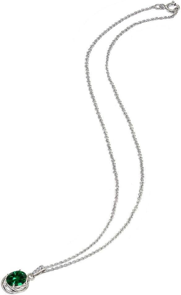 B. BRILLIANT Sterling Silver Genuine or Synthetic Gemstone 8x6mm Oval Love Knot Pendant Necklace - Image 5