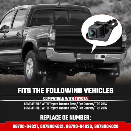 Image of Backup Camera Rear View Camera Fit for Toyota Tacoma 2014 2015 Parking Park Assist Camera Replaces #86790-04021 86790-04020,6 Pins