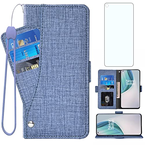Coque OnePlus Nord N10 5G bleue avec porte-carte pour vos sorties