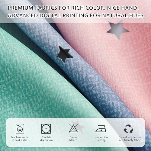 Image of XiDi Purple Grey Green 90 Inches Blackout Curtains for Girls Bedroom 2 Panels Set, Rainbow Curtains for Kids Room Decor, Unicorn Wall Decals Drapes for Little Girl Nursery Room 52 Inches Wide