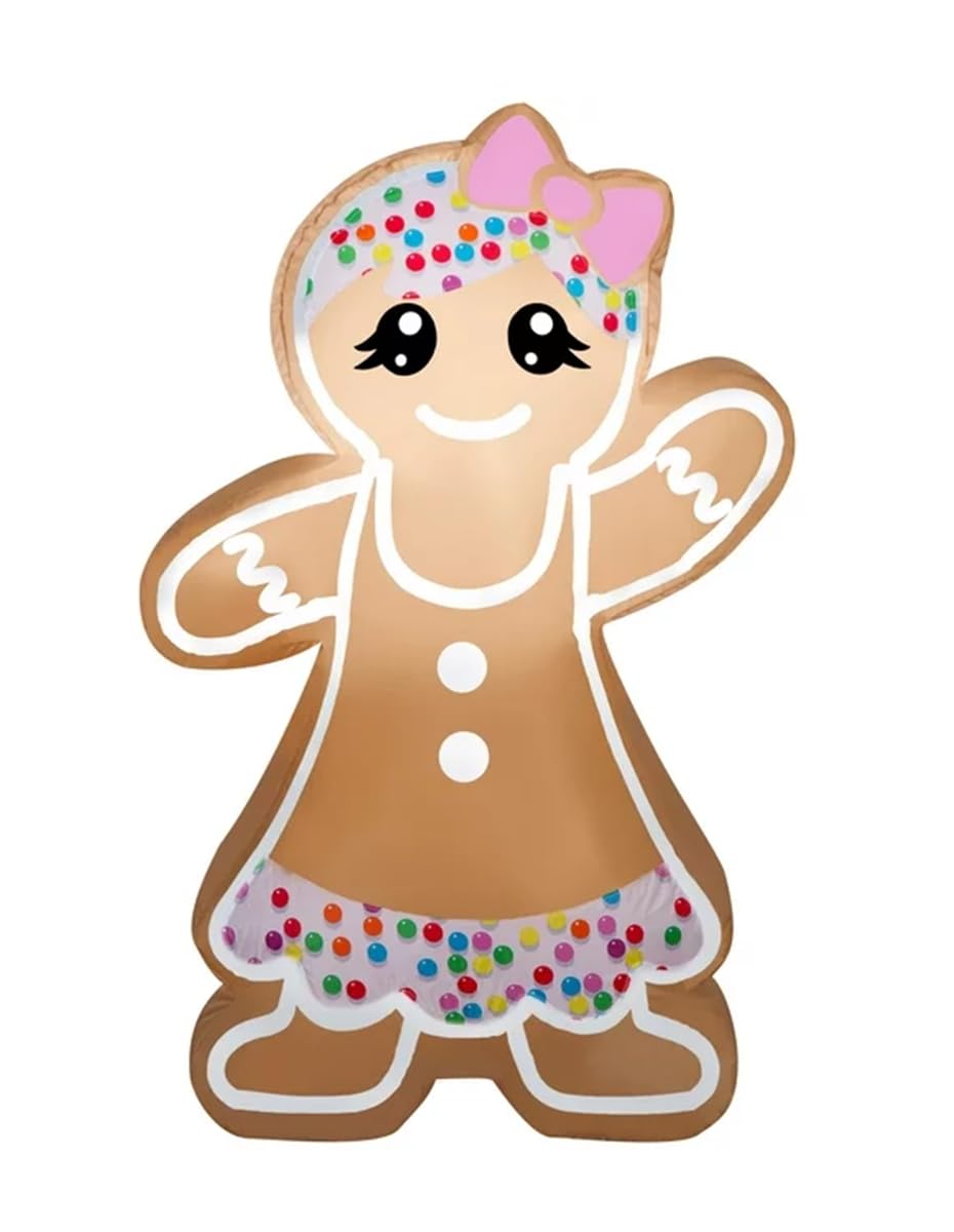 Gingerbread Girl Christmas Inflatable by Gemmy
