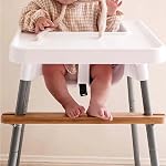 High Chair Footrest, Adjustable Height Natural Bamboo Baby Highchairs Pedal, Suitable for IKEA Antilop High Chair Footstool, 19.7*3.2IN (C01)