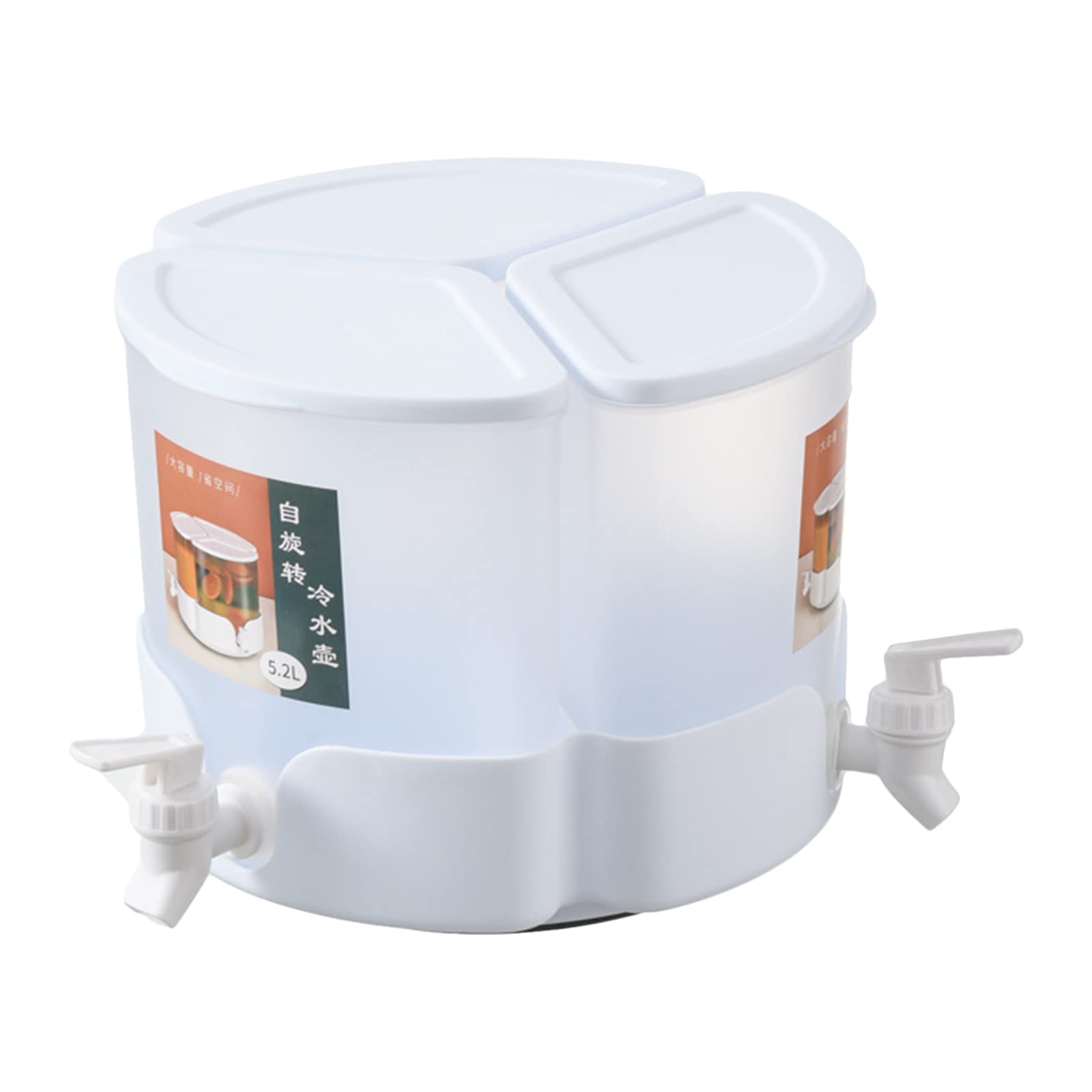 3 Tanks Beverage Dispenser 1.7L Per Tank Rotating Cold Beverage Dispensers Fruit Juice Beverage Dispensers Cooling Cylinder for Ice Fruit for Refrigerator-picture-20