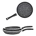 Produktbild KHG Pfannenset 2-teilig aus Aluminium Ø 24 und 28 cm | ILAG-Antihaftbeschichtung, Induktion, stapelbar, Pfanne in Marmoroptik | spülmaschinengeeignet, backofenfest