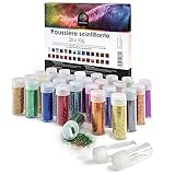 OfficeTree 28 Paillettes Loisirs Creatifs Enfant - Multicolore à 10 g - Paillette - Glitter Tube avec Fonction d'étalement Fin et Grossier - Paillettes Visage Festival - Paillette Ongles Nail Art