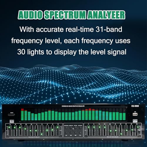 Equalizzatore audio stereo digitale a 31 bande con doppia sintonia indipendente a 10 segmenti e 12 modelli di ritmo per musicisti e appassionati di audio