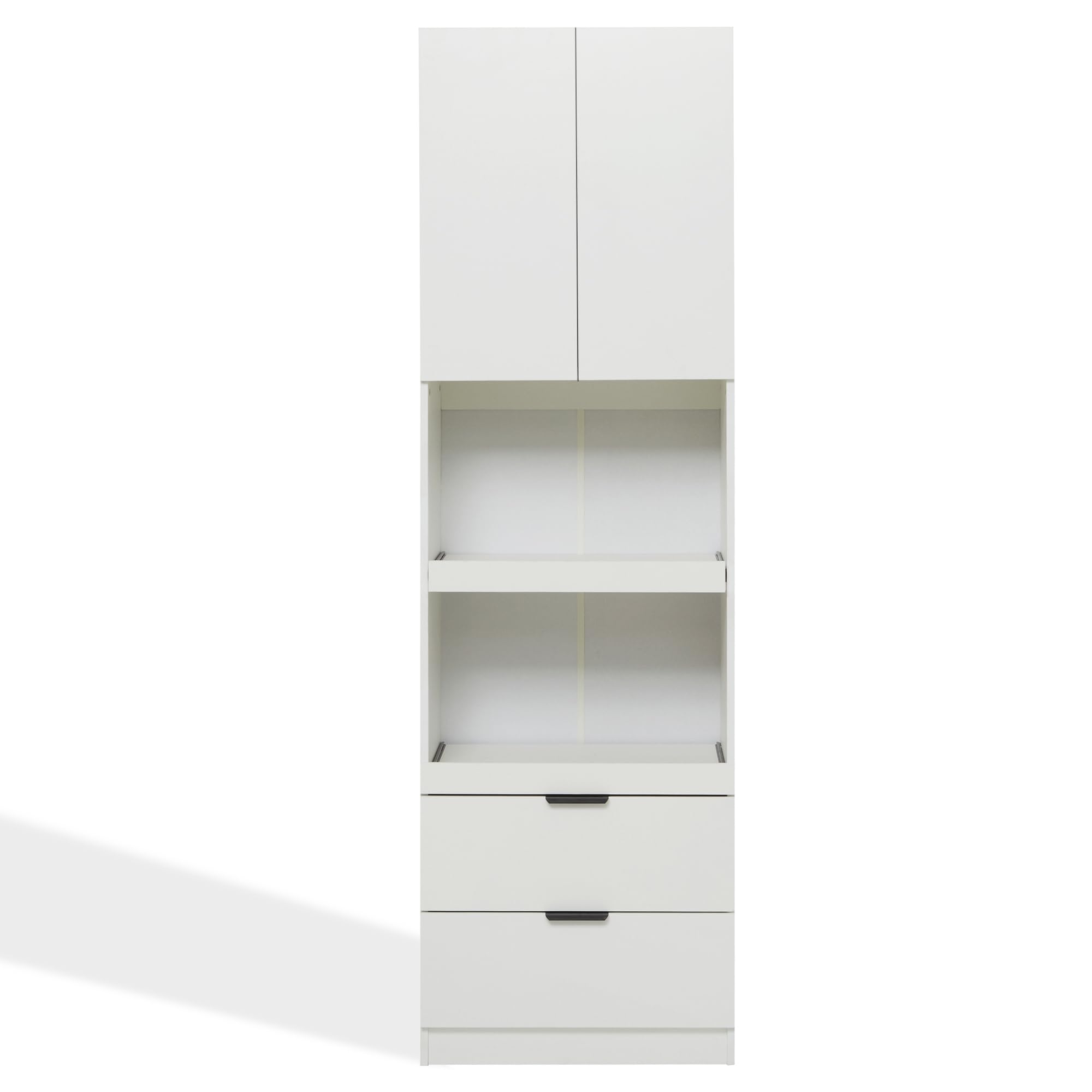 Armarios de cocina de 200 cm de alto, armarios de almacenamiento, puertas, cajones, estantes para microondas, armarios altos con protección antivuelco, aparadores, armarios multifunción