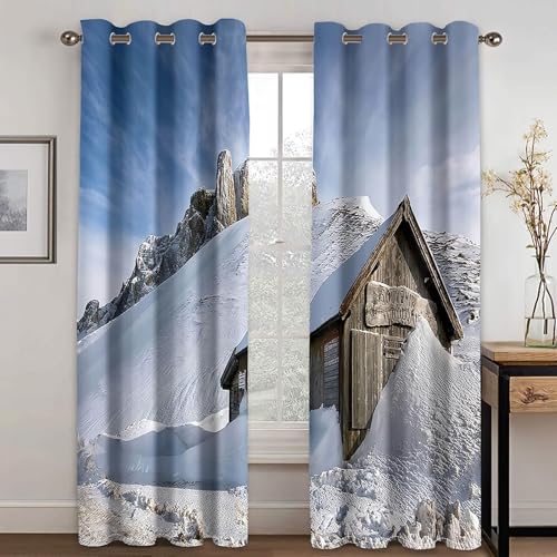 Cortinas de cocina grises y marrones de poliéster opaco en pack de 2 paneles 3