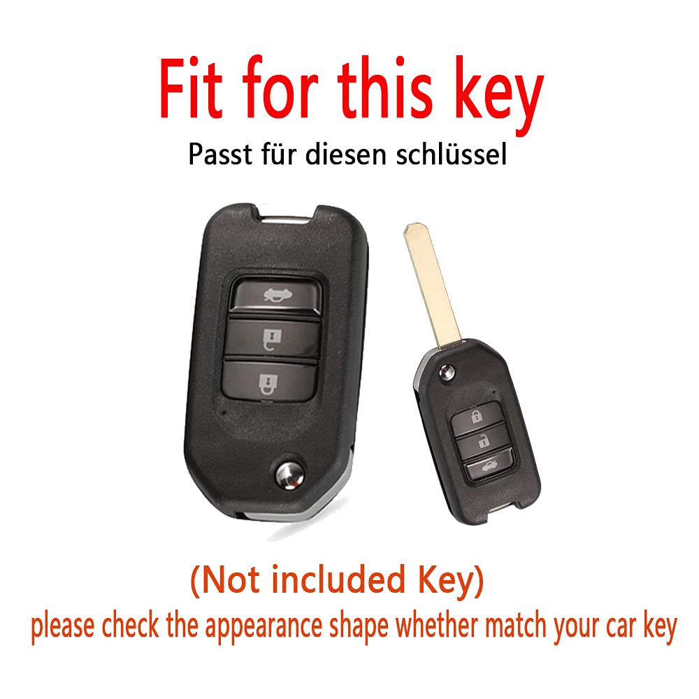 HIBEYO Custodia intelligente per chiave auto adatta per Honda CR-V Jazz Civic HR-V Vezel City Crider Fit Freed Key Organizer a 3 tasti Blingring Bianco