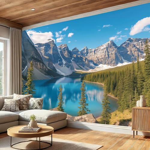 Murales de pared 150x105cm para cubrir imperfecciones con diseño de bosque 3D 5