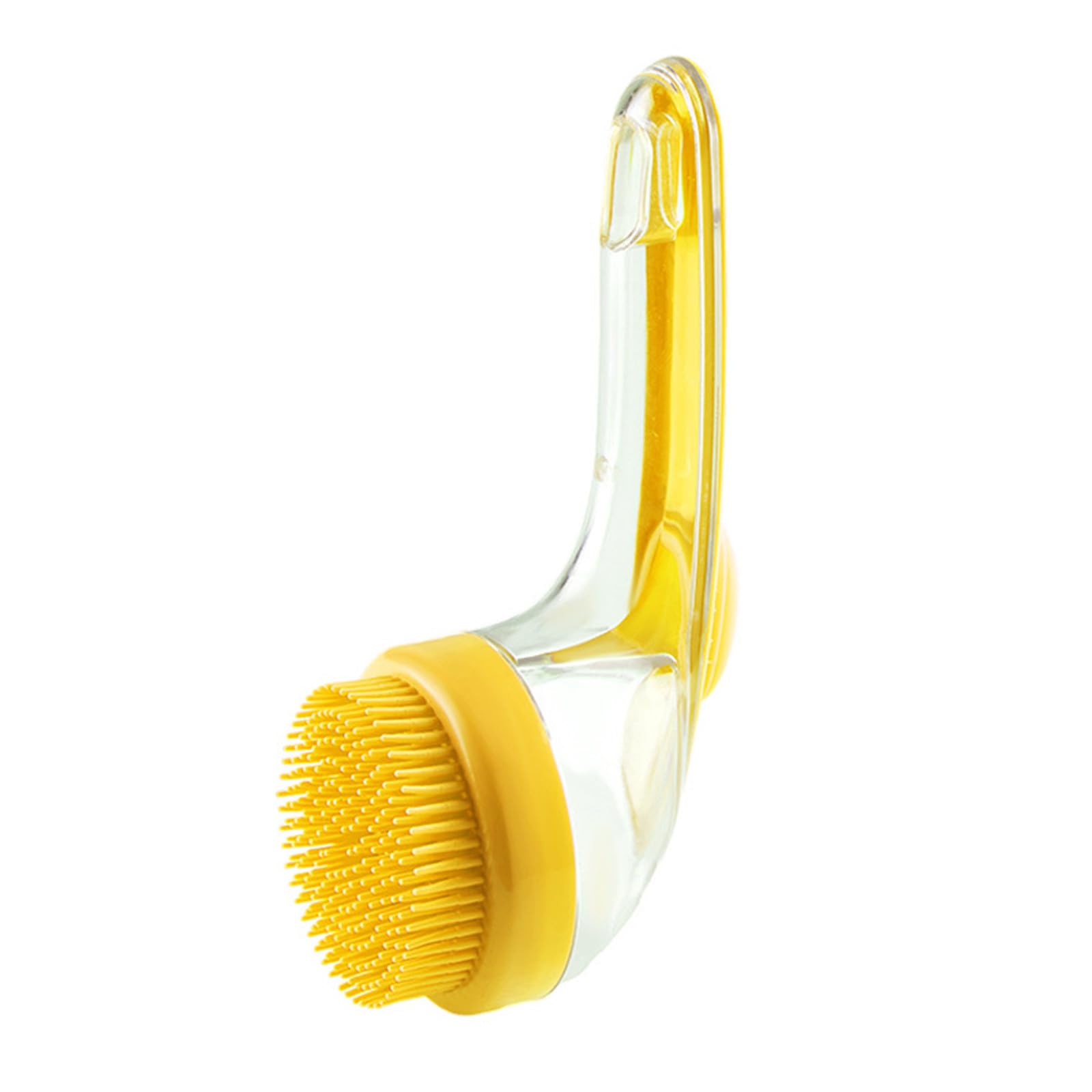 AKTOUR Organic Dog Shampoo for Shedding Control With Shampoo Dispenser | Soft Silicone Cleaning Brush For Cats Dogs Rabbits | Liquid Adding Pet Massage Brush For Bathing Showering (Light Yellow, 7x7.