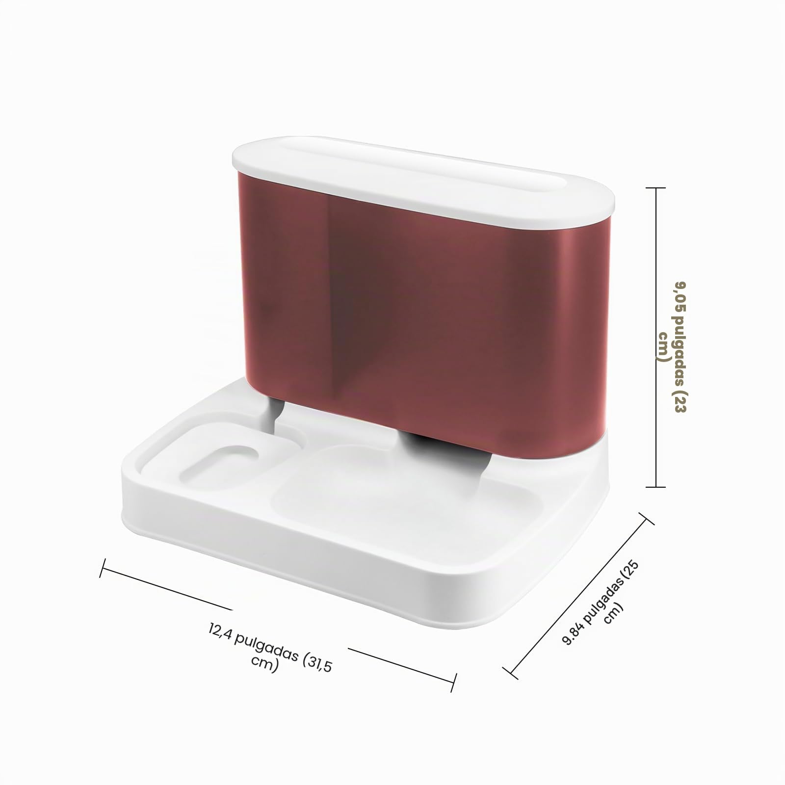 Juego de dispensador automático de comida y agua 2 en 1 para gatos, comedero para gatos y dispensador de agua para perros pequeños, cachorros, gatos, mascotas (rosa)