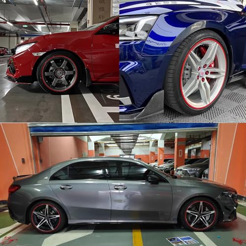 GrJyls Rim Protector for Car Wheels (Fits 18-21" Wheel Diameter) - Pack of 4 Premium ABS Wheel Protector for All Cars, Trucks, SUVs and Tesla All Models (Red,20) by GrJyls - Image 6