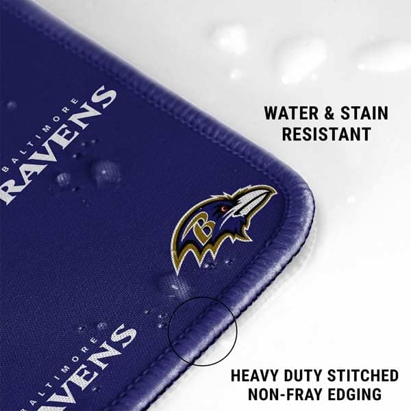 Vista 19 de Skinit Alfombrilla de mouse extragrande para juegos – Diseño desgastado con licencia oficial de Baltimore Ravens con bordes cosidos, impermeable
