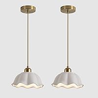 Vista 1 de Modern Gold Milk Glass Pendant Light Mid Century Adjustable White Ceramic Hanging Light Fixture Vintage Brass Pendant Light Kitchen Island Nordic