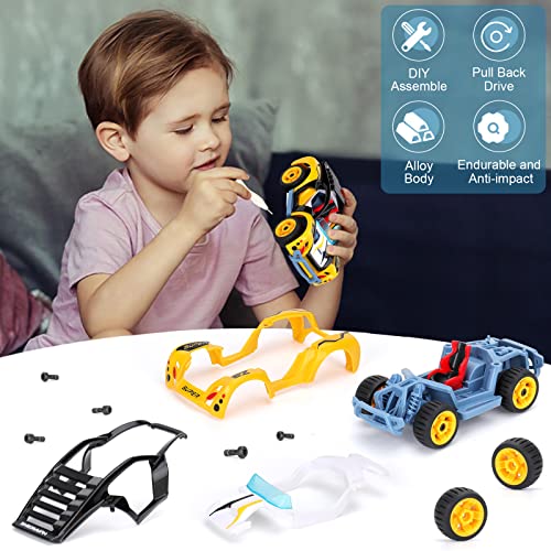 Take Apart Toy For Kids Boys Girls 4 5 6 7 Years Old Pull Back Racing Car To Put Together Alloy Car For Boy Age 3-5 Assembly Diy Building Toy Metal Car Pull Back Gift For Boys Girls Ages 3-6 (Yellow) #TOP6