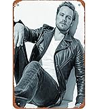 Sam Heughan - Actors Art Poster Celebrities & Musicians Poster Tin metal sign retro wall decor for home Cafes Office Store Pubs Club Sign Gift 12 X 8 inch Plaque Tin Sign