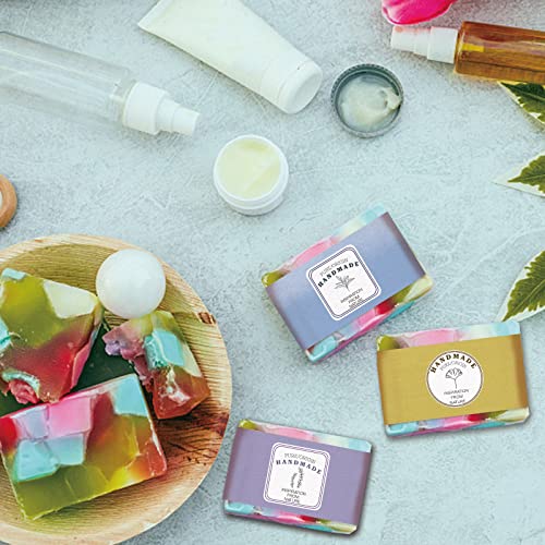 PandaHall 90 Stück Wickelpapierband 9 Blatt-Seifenverpackung Im Vintage-Stil Bandetikett Bastelverpackung Hüllen Vertikale Etiketten Für Handgefertigte Seifen- Lotions- Bade- Und Geschenkverpackungen